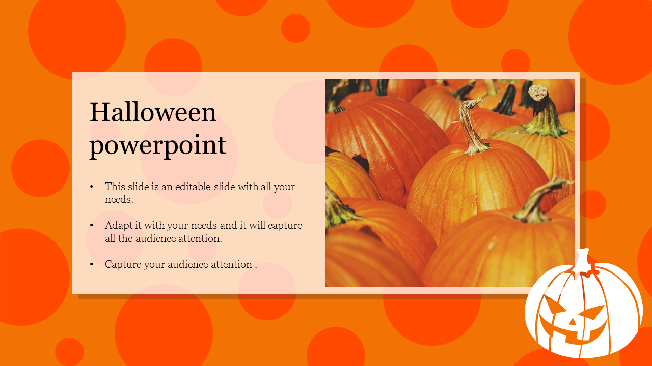 Halloween PowerPoint Presentation Slide With Cute Pumpkins